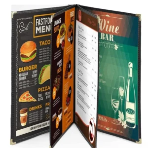 PVC A4 Hotel Menu Card
