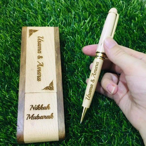 Wood Fancy Pen with box engrave
